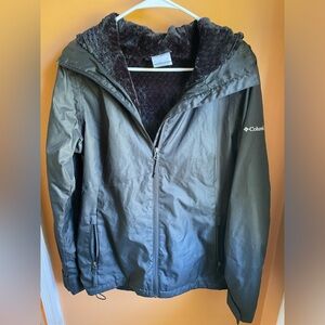 Womens hooded fleece lined Columbia jacket - size small